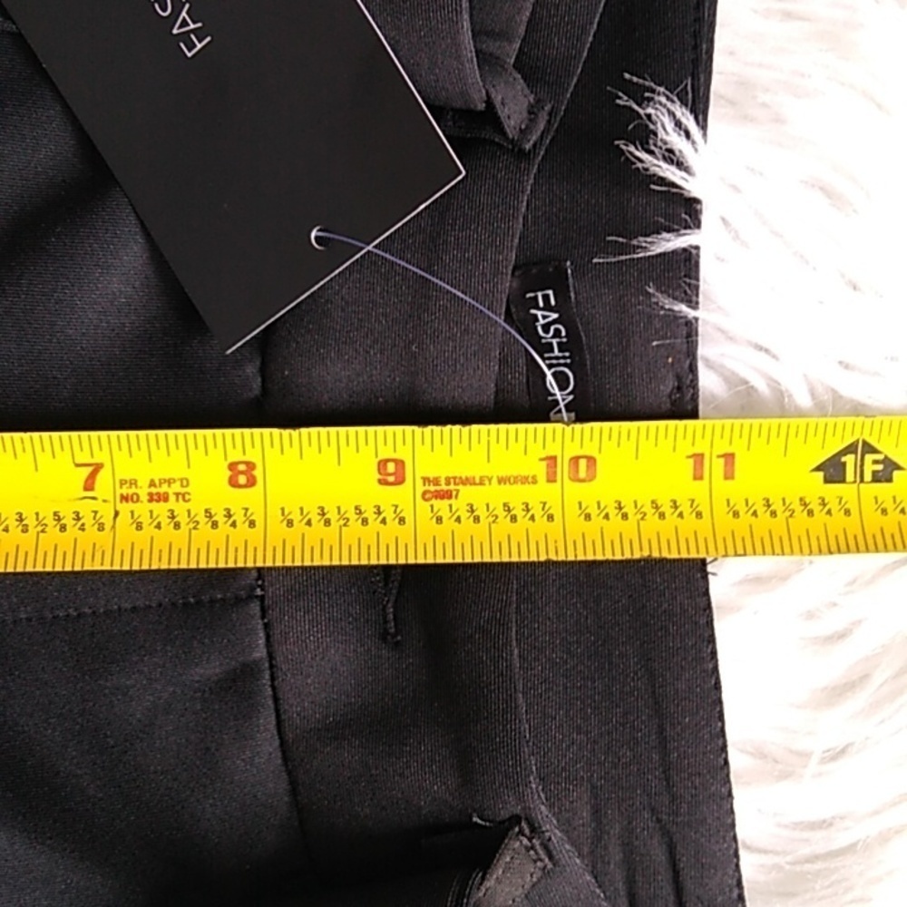 NEW Fashion Nova Walk In The Park Biker Trouser - Black - Picture 15 of 16